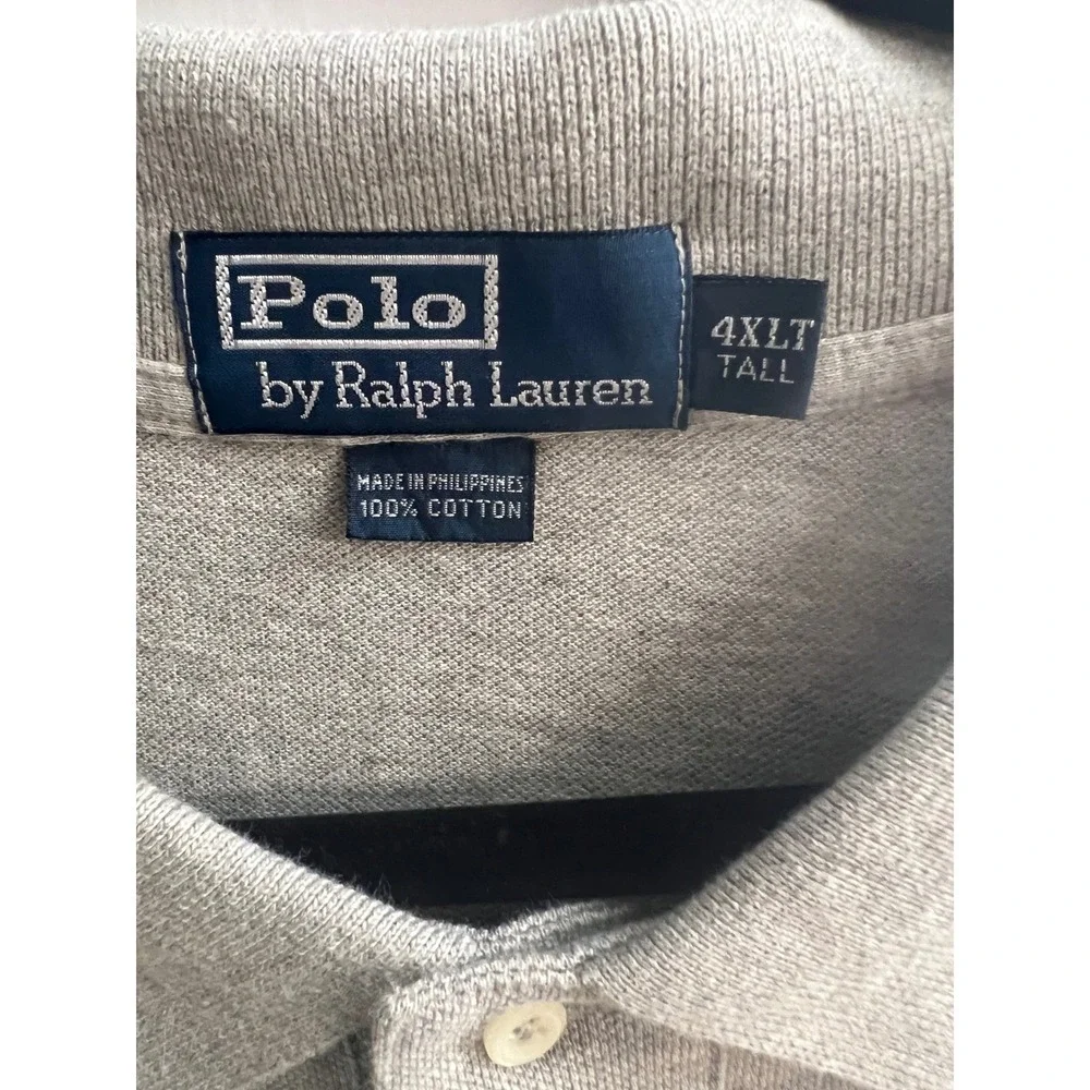 Polo Ralph Lauren Gray Classic Polo Shirt 4XLT Tall Cotton